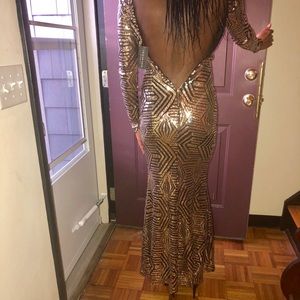 Black and gold Prom dress